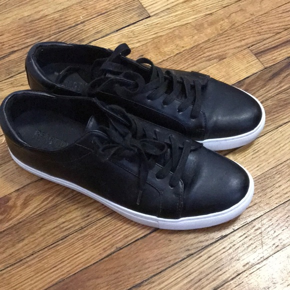 kenneth cole black leather sneakers